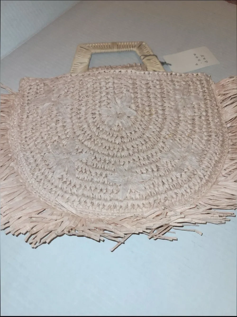 Woven Fringe Straw Tote Bag -also have matching sandals in closet